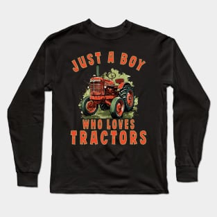 Farm Vehicle Country Life Boy who loves tractors Truck Boy Long Sleeve T-Shirt